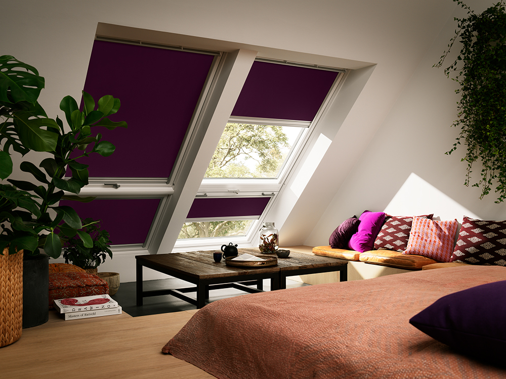 Dachfenster Verdunkelungsrollos in lila