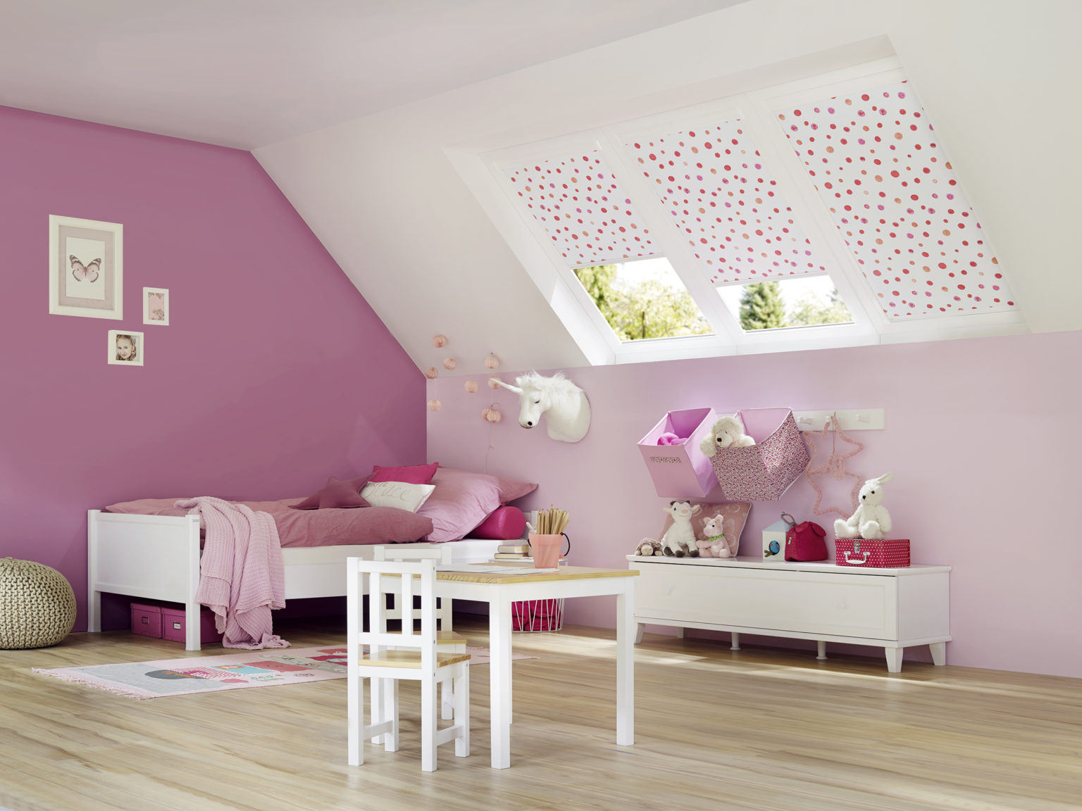 Kinderzimmer Braas Rollo Pink